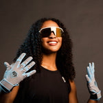 Resilient Championship Fastpitch Batting Gloves | Grey and Angel Blue