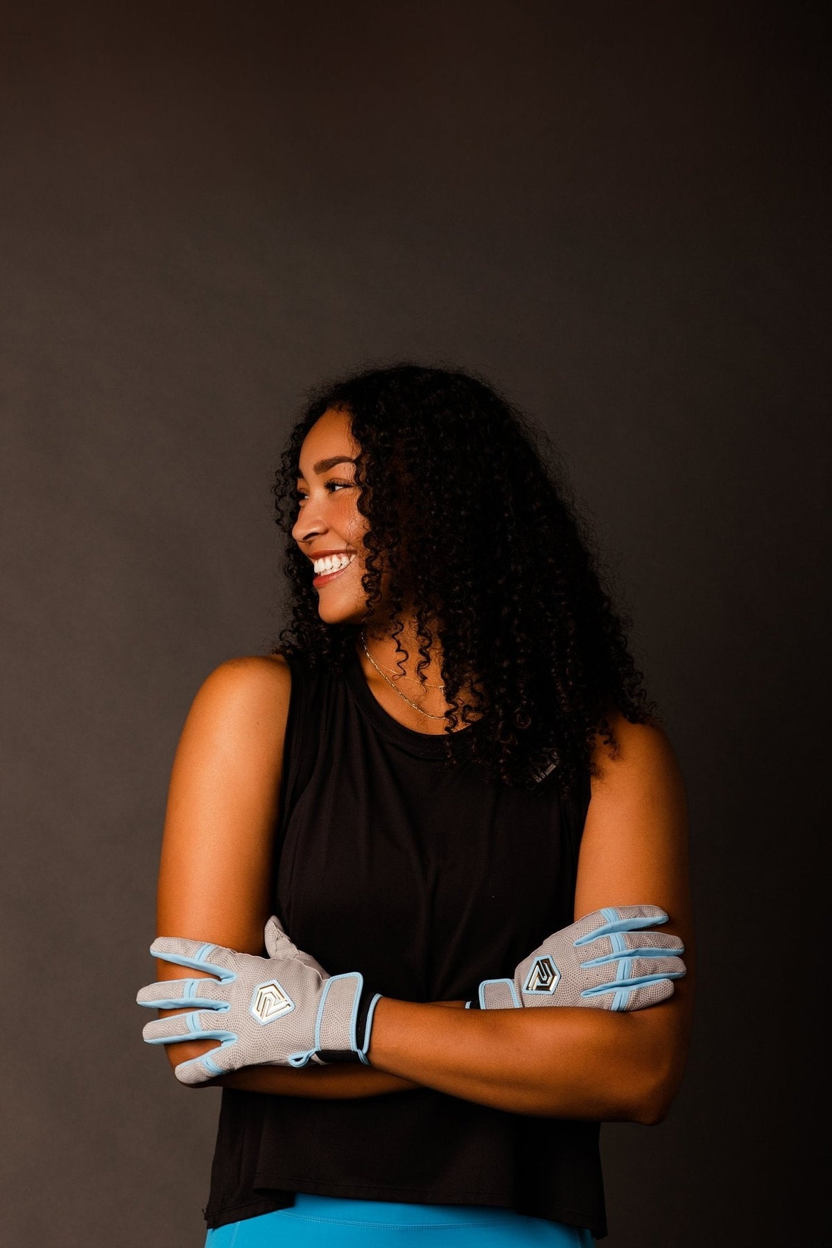 Resilient Championship Fastpitch Batting Gloves | Grey and Angel Blue