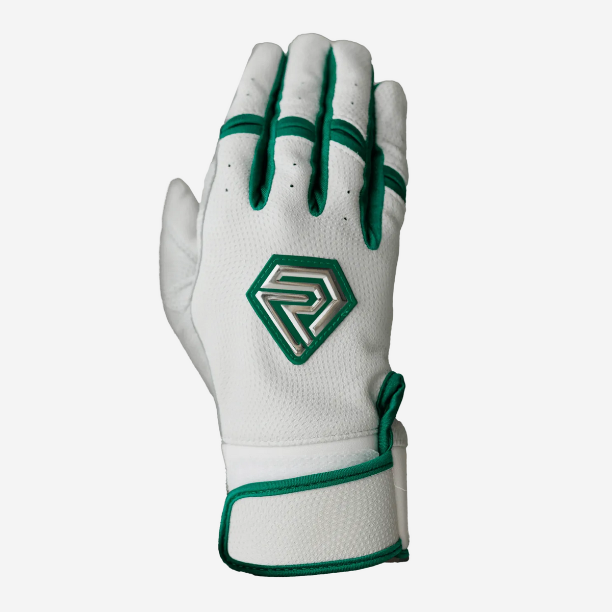 Resilient Championship Fastpitch Batting Gloves | White and Green