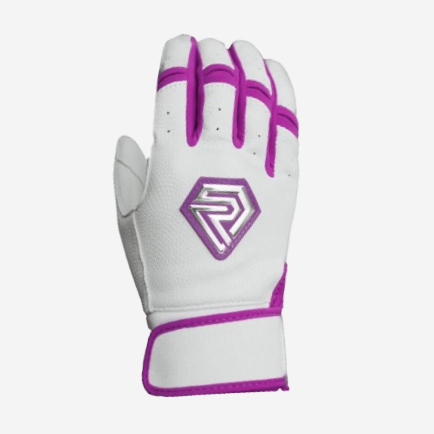 Resilient Championship Fastpitch Batting Gloves || White and Purple