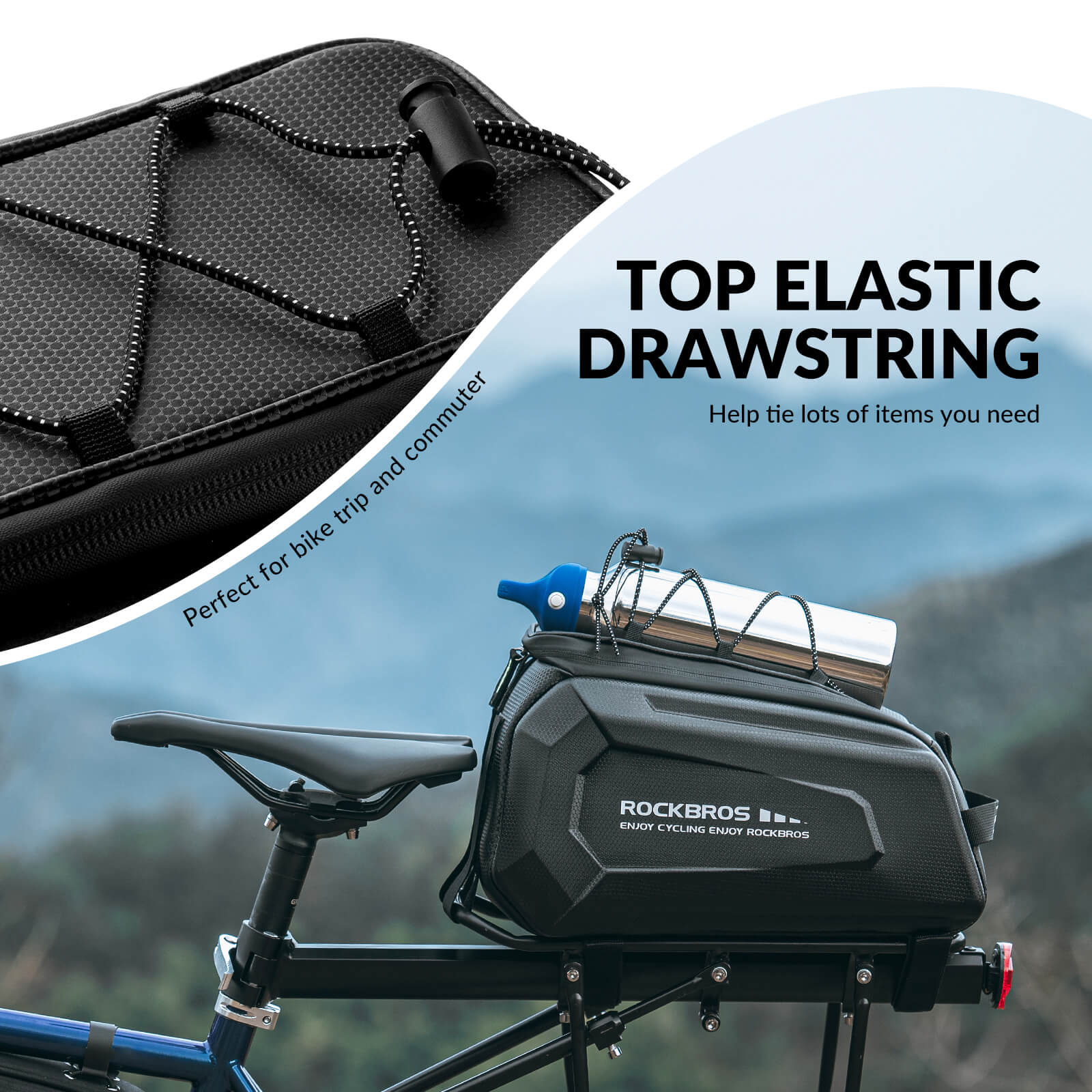 Hard Shell Bike Trunk Bag for Rear Rack | 9L