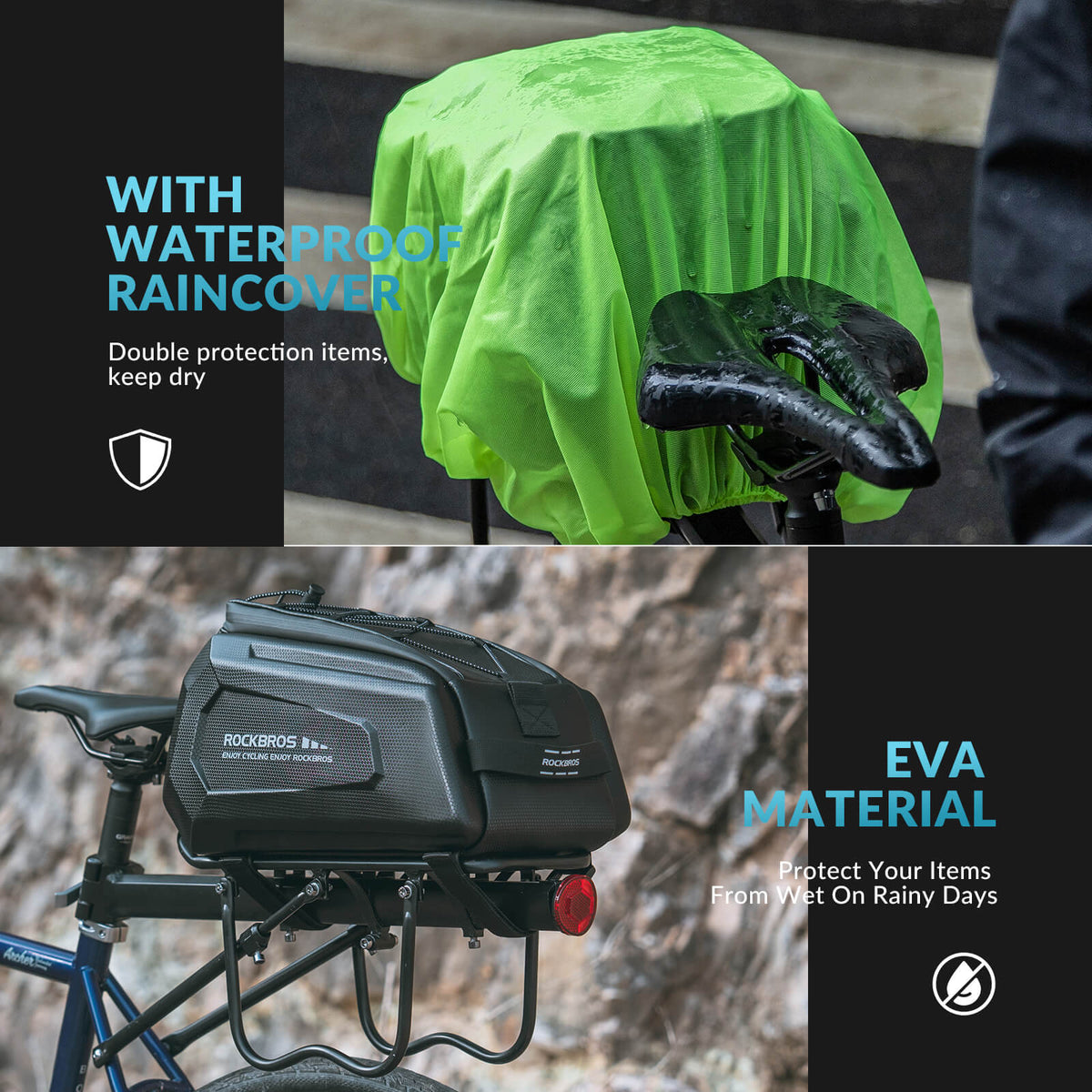 Hard Shell Bike Trunk Bag for Rear Rack | 9L