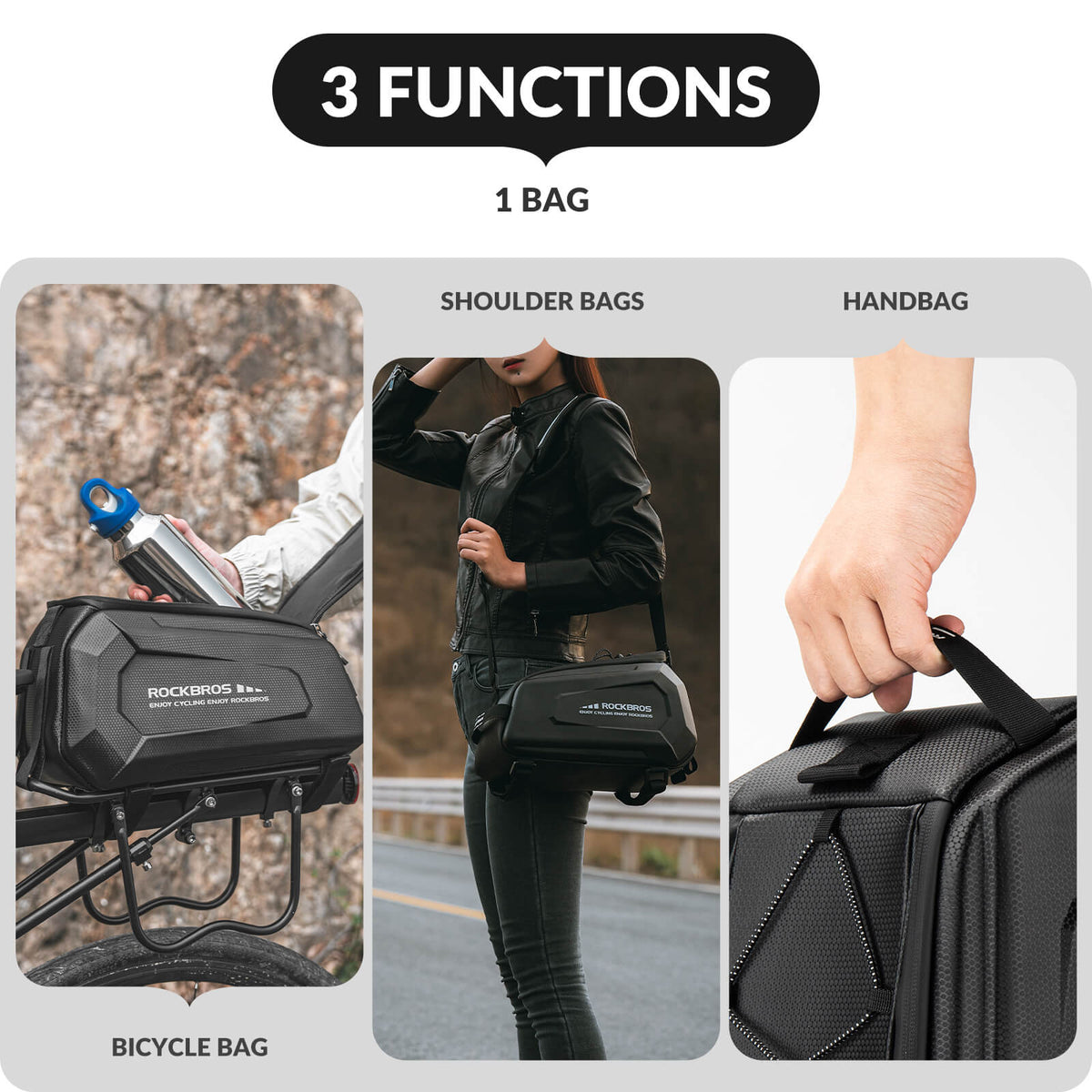 Hard Shell Bike Trunk Bag for Rear Rack | 9L