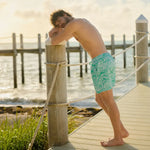 Men’s Premium Compression-Lined Hybrid Shorts | Salt Spray Palm and Surf