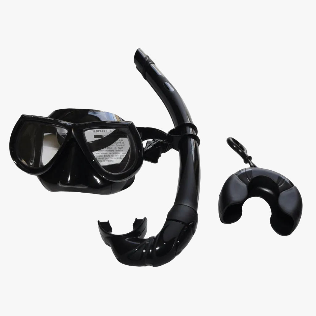 Black Free Dive Low Volume Silicone Mask & Nautilus Snorkel Set