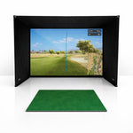 SimBox Golf Simulator Enclosure Pro + Impact Screen & Frame with Side Barriers