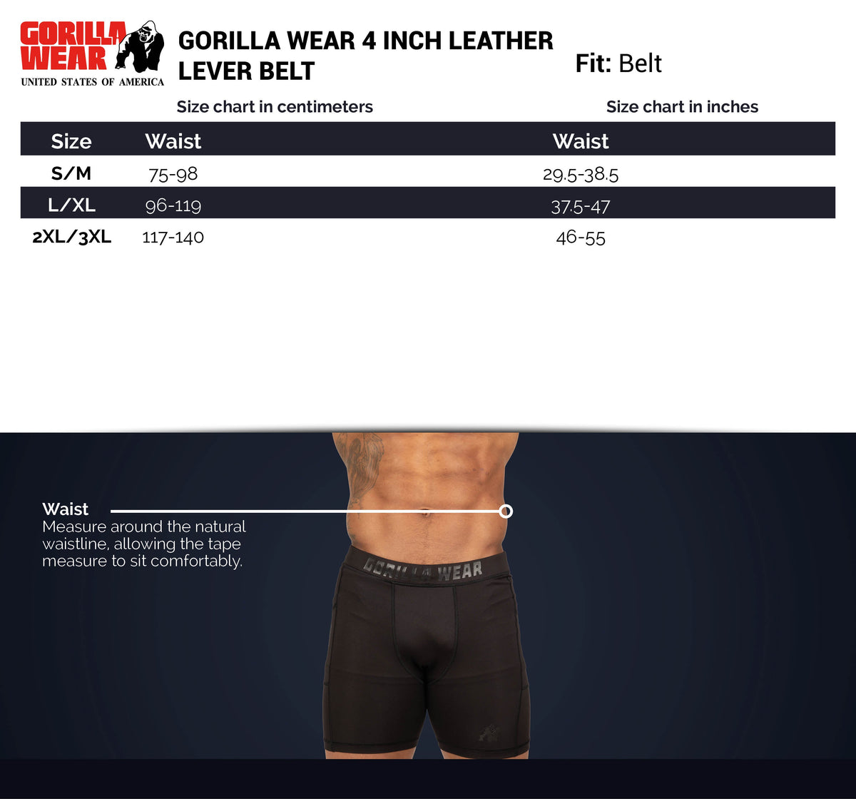 GW 4-inch Leather Lever Belt | Brown