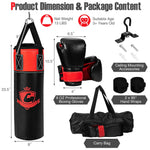 Kids Hanging Punching Bag Set with Punching Gloves Black | 11 LBS