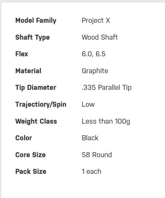 Project X T1100 Handcrafted Golf Shaft *** 5-7 Day Custom Build Time ***