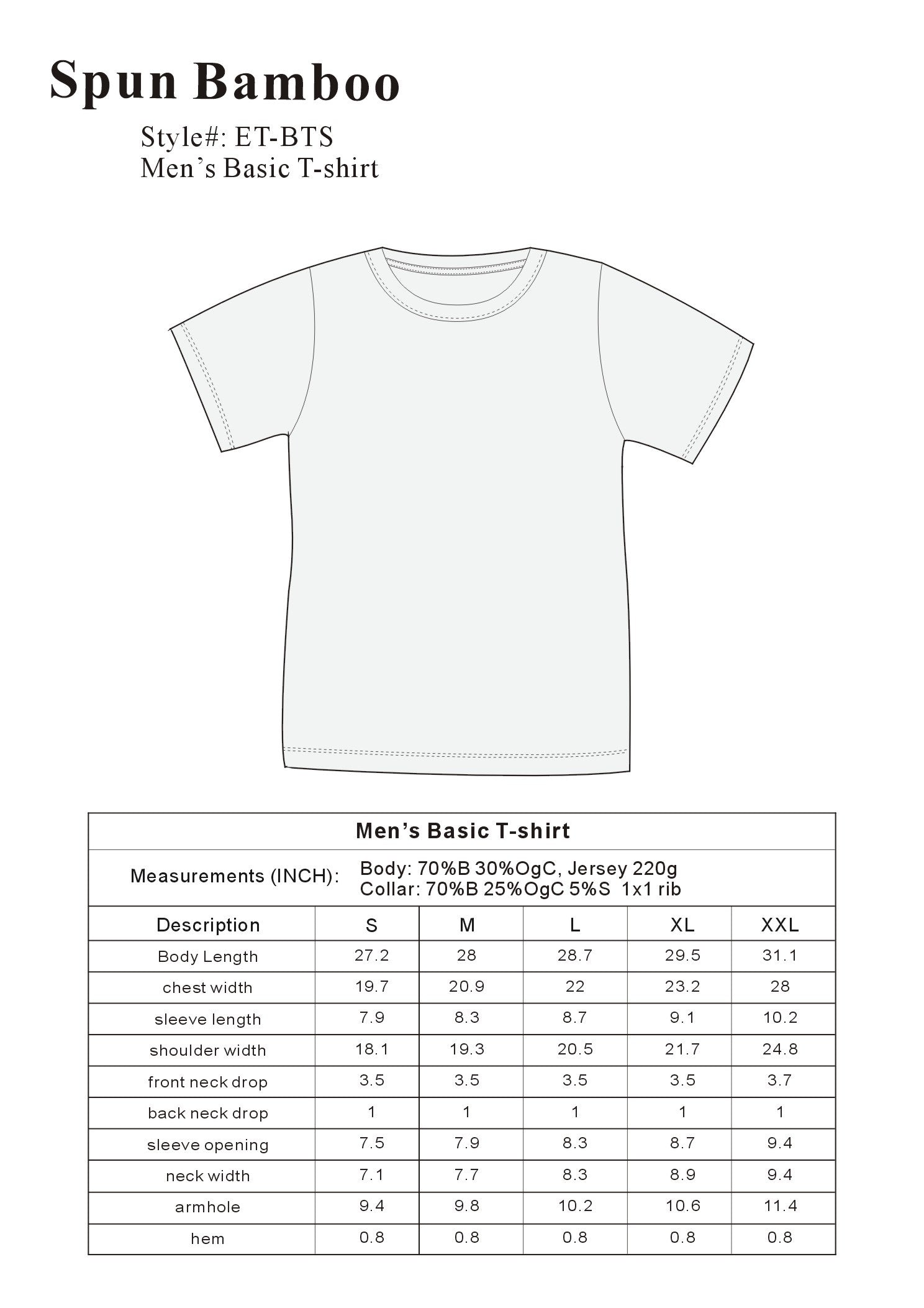 The Original Men's Bamboo Viscose/Organic Cotton Short Sleeve T-Shirt | Classic Cut