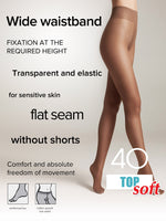 Tights Conte Top Soft 40 Den | Adjustable Fit for Sensitive Skin