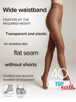 Tights Conte Top Soft 40 Den | Adjustable Fit for Sensitive Skin