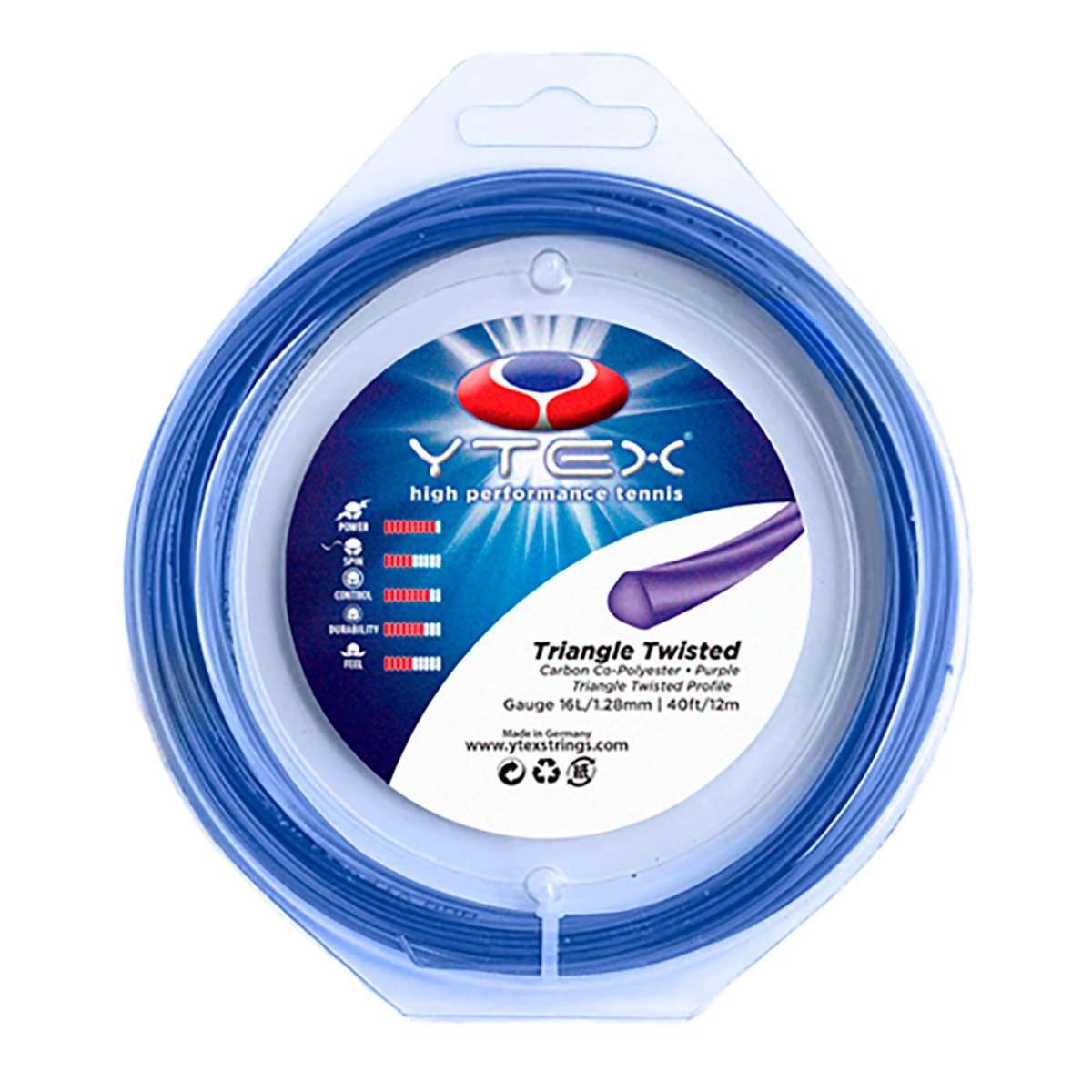 Triangle Twisted Purple Tennis Racquet String Set
