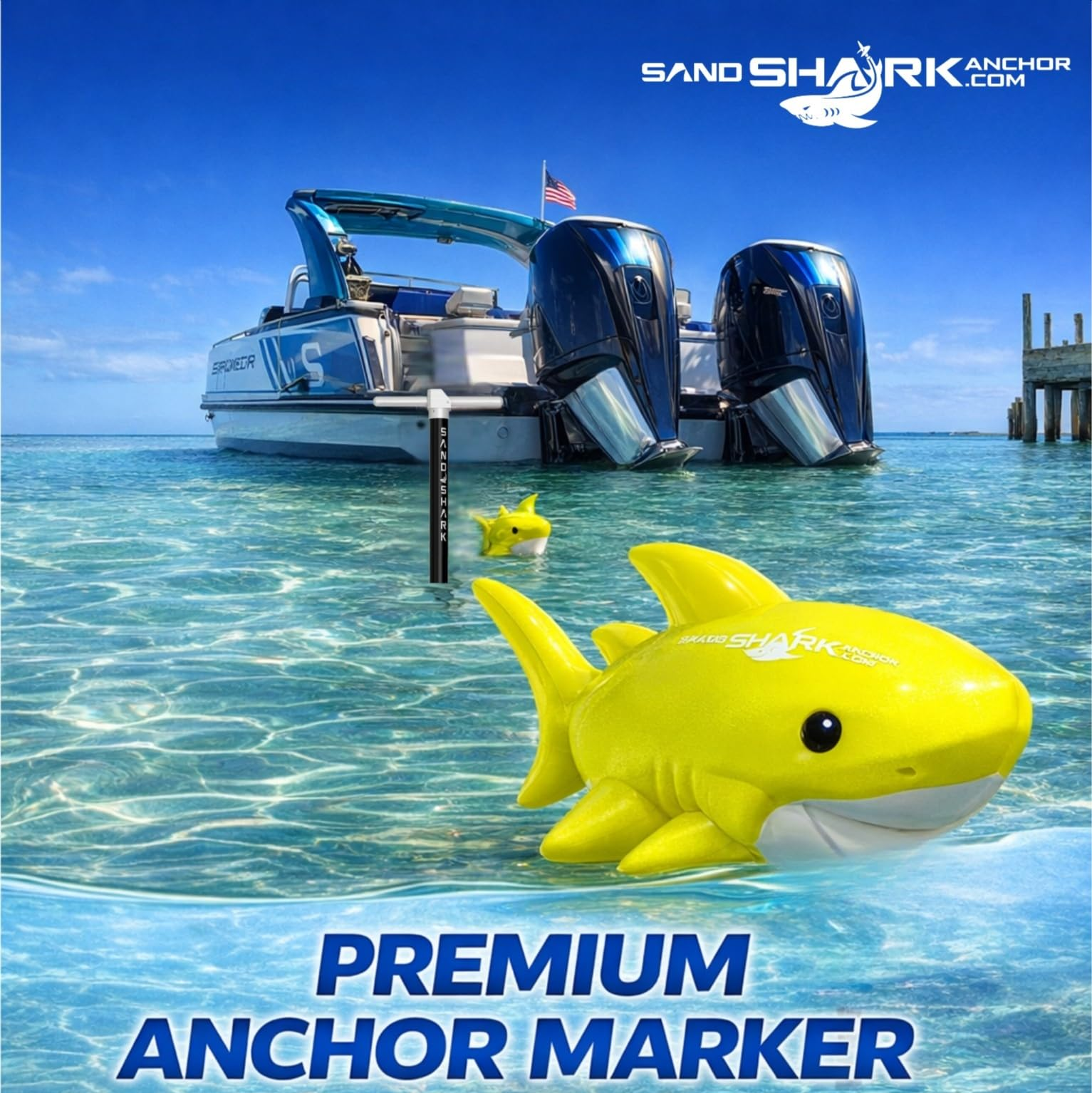 Shark-Shaped 2 Tone Floating Anchor Marker Buoy