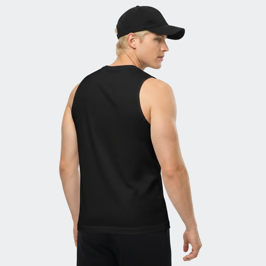 Workout Active Urban Relaxed Cotton Tank | Black