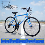 700C Hybrid Bike for Adult with 18-Speed Shimano Drivetrain and Phone Holder