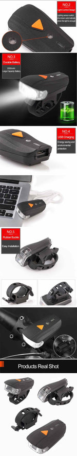 USB Rechargeable 2LED High/Low Headlight