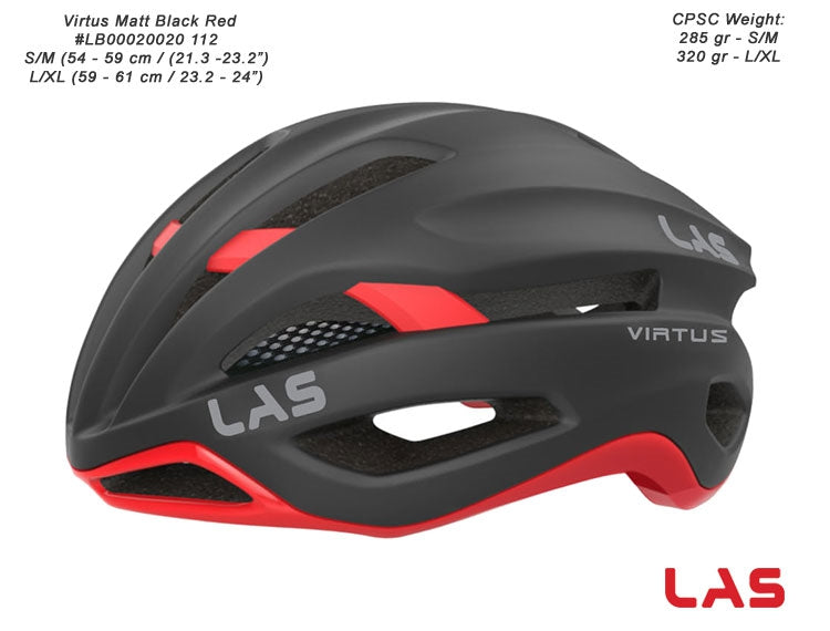 LAS Virtus Cycling Helmet | Black/Red