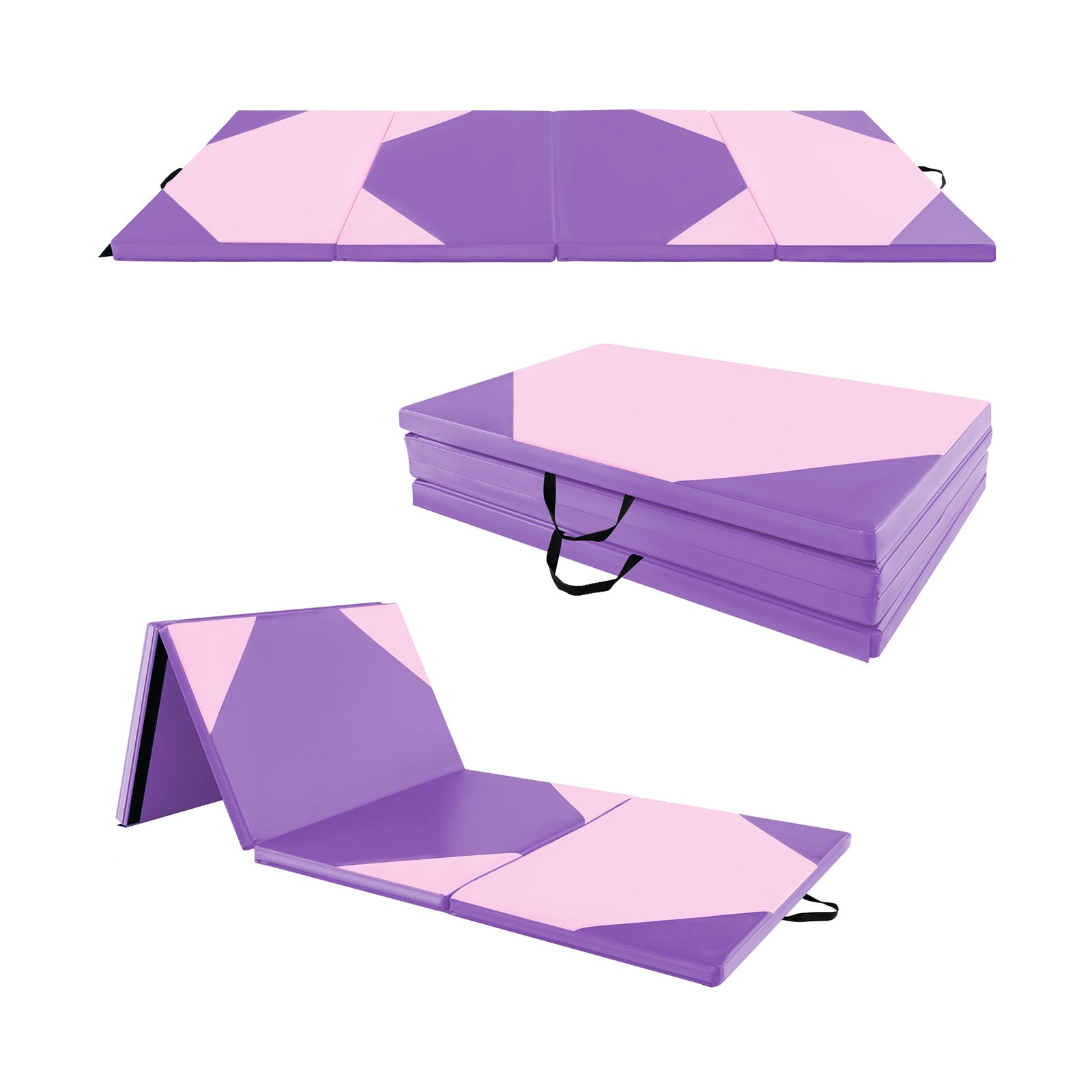Folding Exercise Mat with Hook and Loop Fasteners | 10' x 4' x 2"