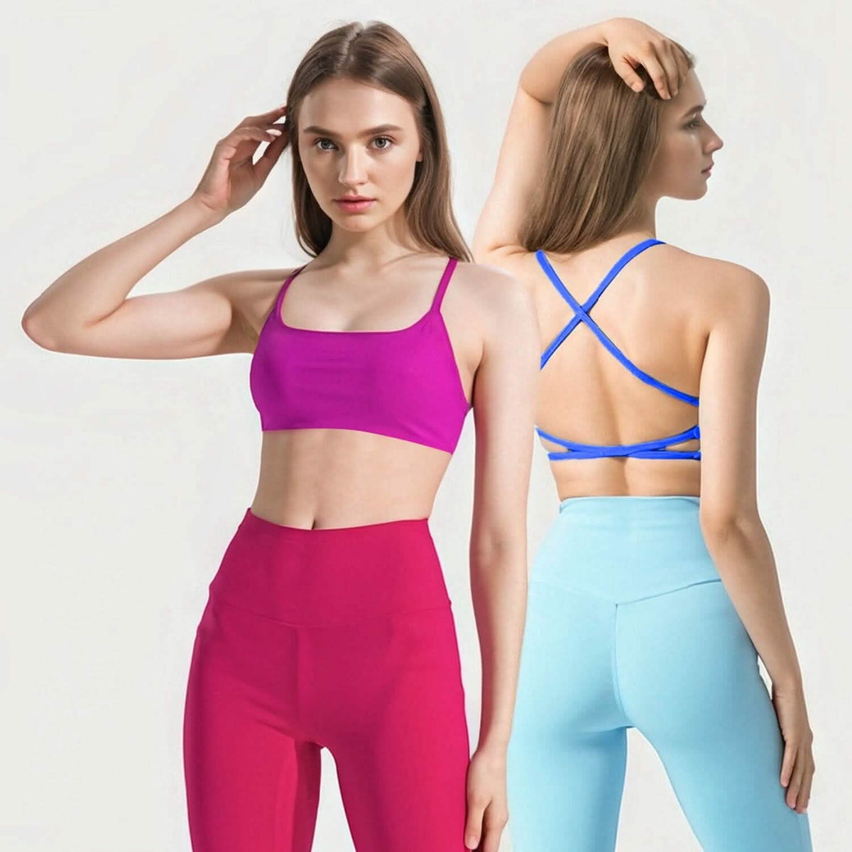 Women Cross Back Padded Sport Bra