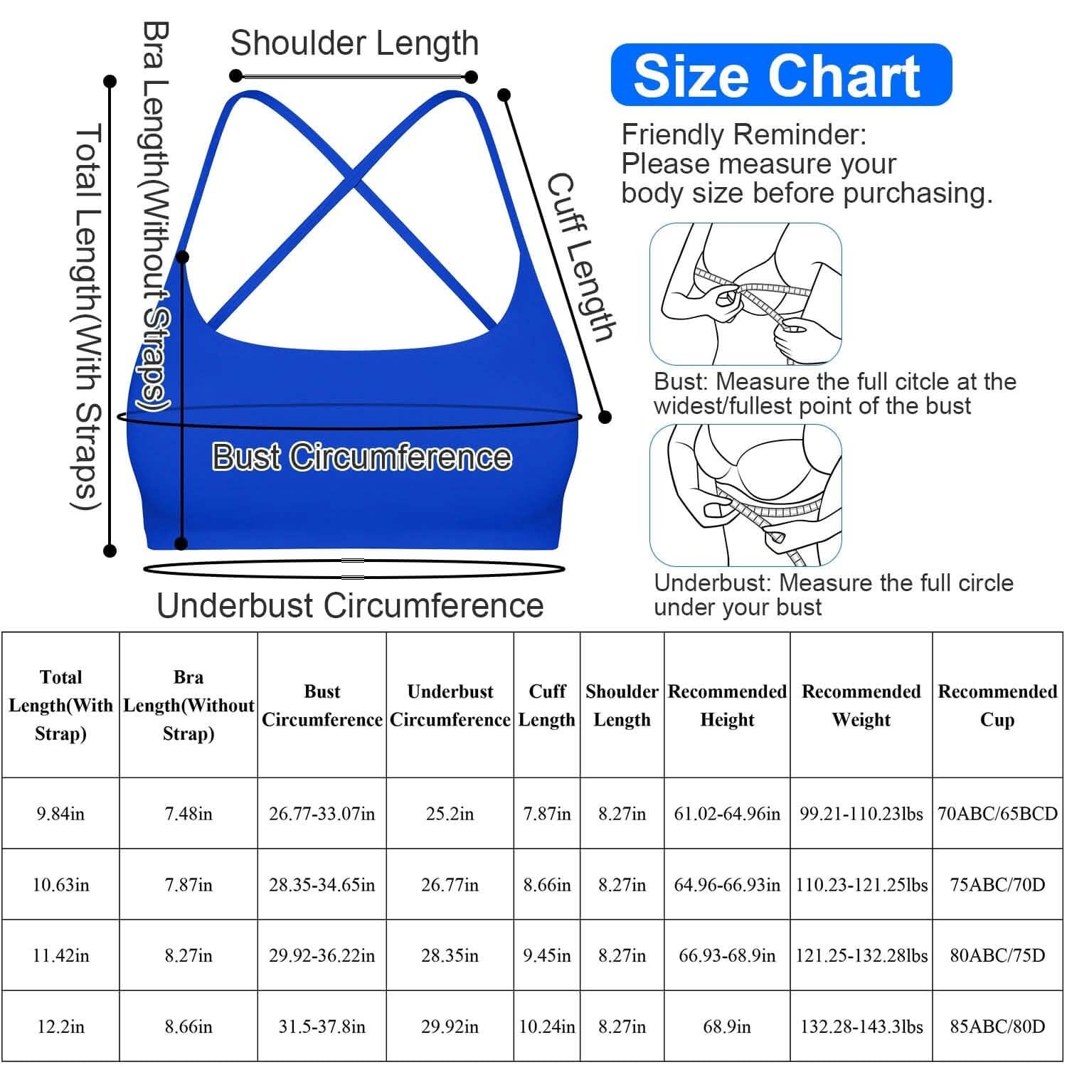Women Cross Back Padded Sport Bra