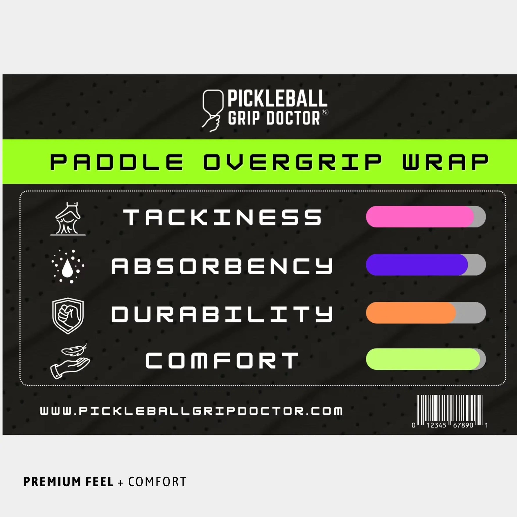 WrapGrip  Premium Pickleball Paddle Grip Overgrip Wrap | 8-Pack Assorted Colors