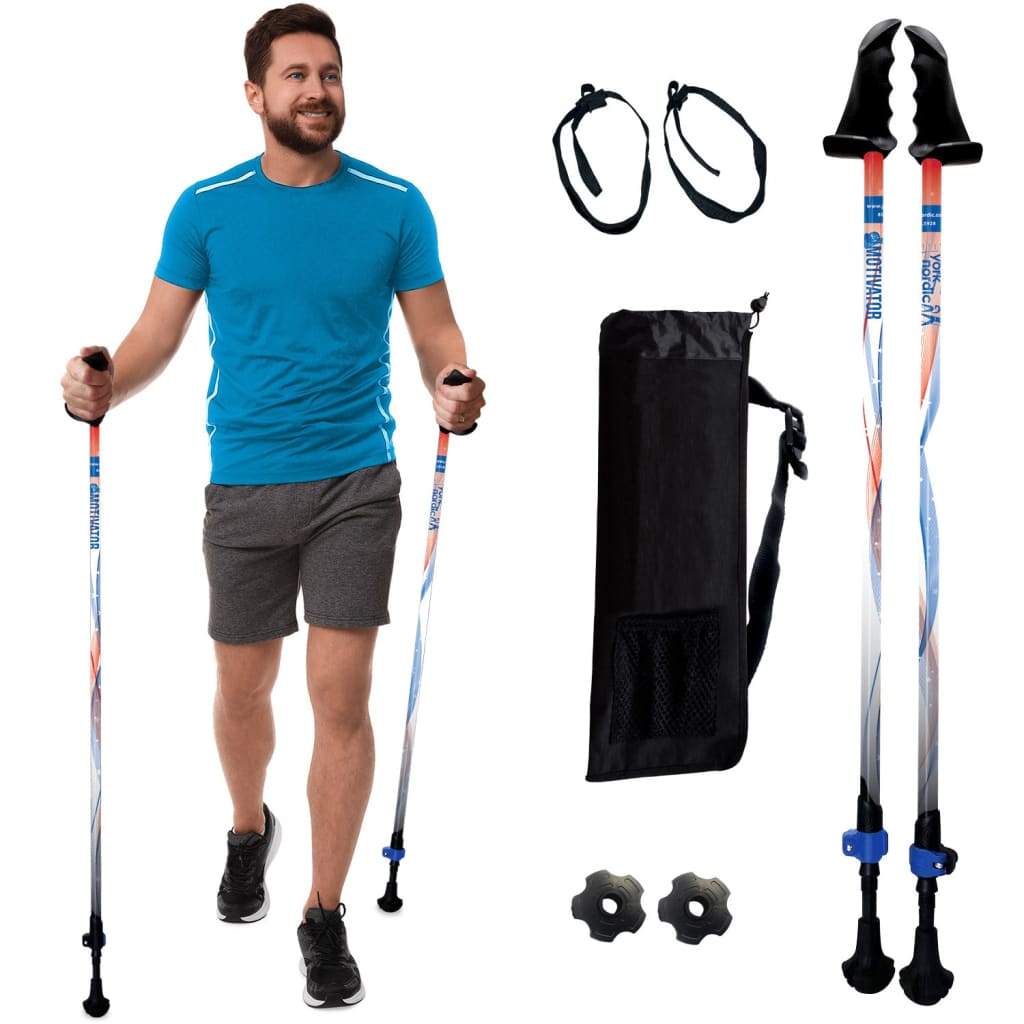 Motivator Walking Poles for Balance and Rehab | Patented Stability Grips | Lightweight, Adjustable, and Collapsible | Heights Up To 6'2"