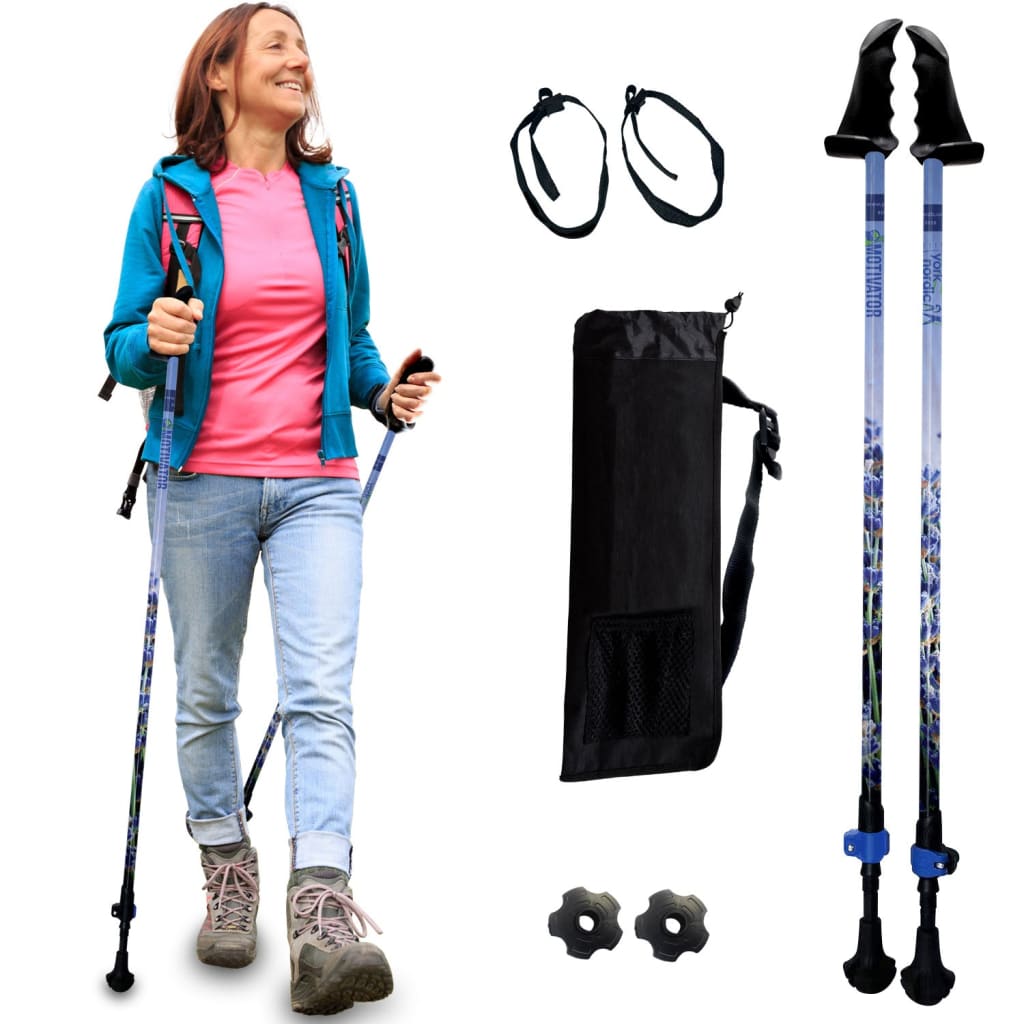 Motivator Walking Poles for Balance and Rehab | Patented Stability Grips | Lightweight, Adjustable, and Collapsible | Heights Up To 6'2"