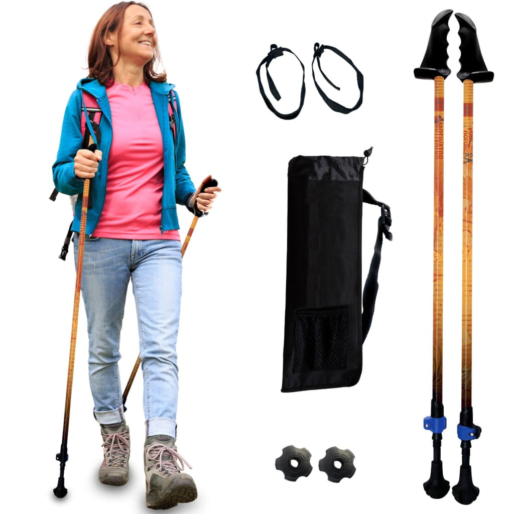 Motivator Walking Poles for Balance and Rehab | Patented Stability Grips | Lightweight, Adjustable, and Collapsible | Heights Up To 6'2"