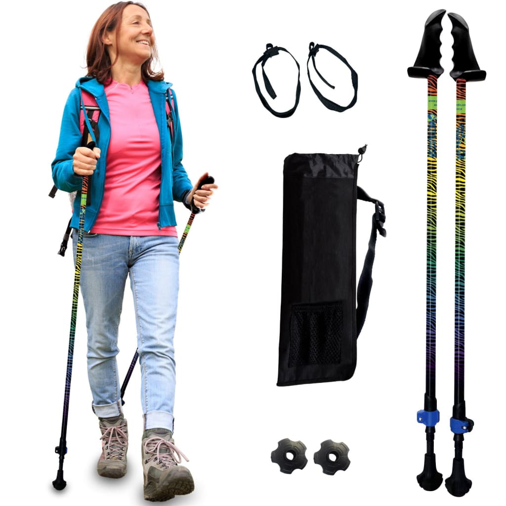 Motivator Walking Poles for Balance and Rehab | Patented Stability Grips | Lightweight, Adjustable, and Collapsible | Heights Up To 6'2"