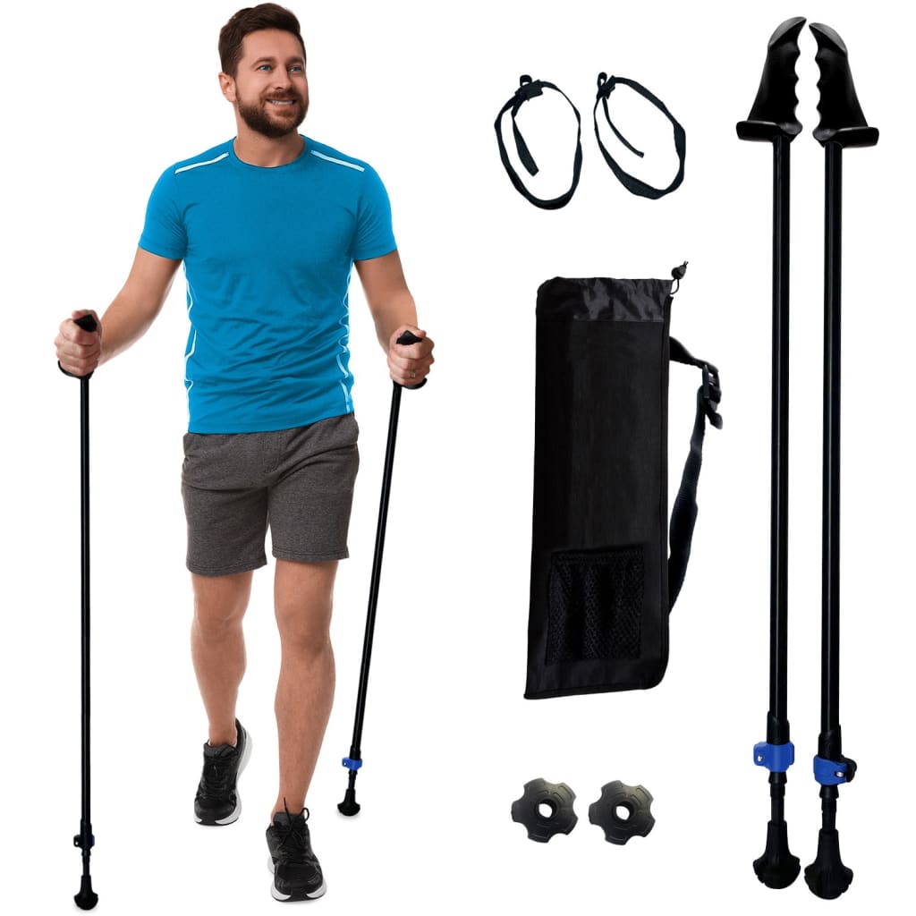 Motivator Walking Poles for Balance and Rehab | Patented Stability Grips | Lightweight, Adjustable, and Collapsible | Heights Up To 6'2"