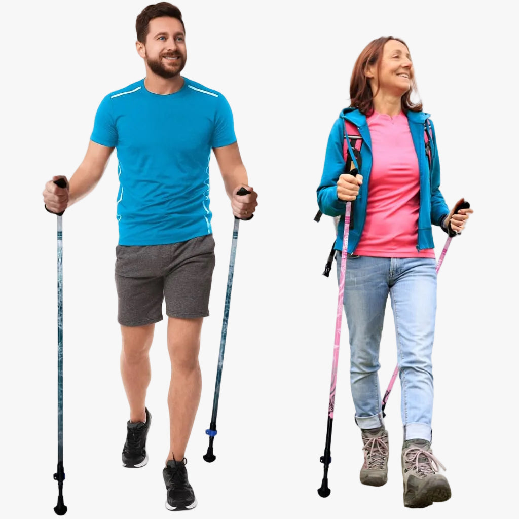 Motivator Walking Poles for Balance and Rehab | Patented Stability Grips | Lightweight, Adjustable, and Collapsible | Heights Up To 6'2"