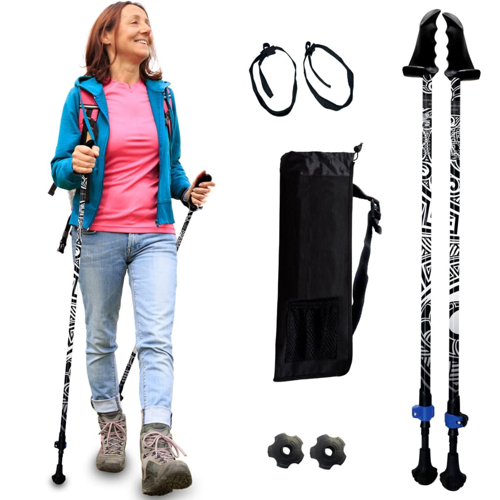 Motivator Walking Poles for Balance and Rehab | Patented Stability Grips | Lightweight, Adjustable, and Collapsible | Heights Up To 6'2"