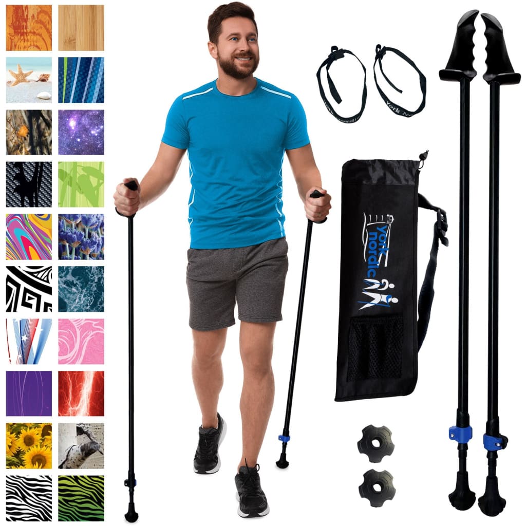 Motivator Walking Poles for Balance and Rehab | Patented Stability Grips | Lightweight, Adjustable, and Collapsible | Heights Up To 6'2"