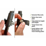 Travel Folding Walking & Hiking Poles 13.5” with Rubber Feet, Baskets, and Bag