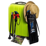 Travel Folding Walking & Hiking Poles 13.5” with Rubber Feet, Baskets, and Bag
