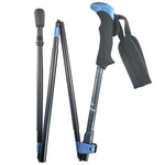Travel Folding Walking & Hiking Poles 13.5” with Rubber Feet, Baskets, and Bag
